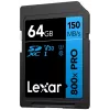 Karta pamięci SDXC Lexar 64 GB UHS-I 800xPRO — Klasa 10, U3, V30, 150 MB/s
