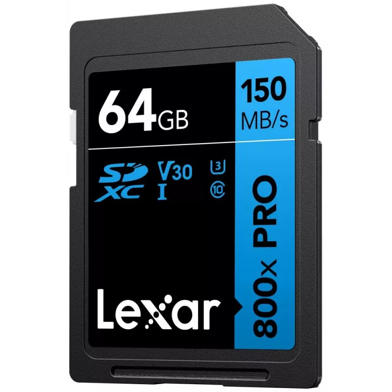 Karta pamięci SDXC Lexar 64 GB UHS-I 800xPRO — Klasa 10, U3, V30, 150 MB/s