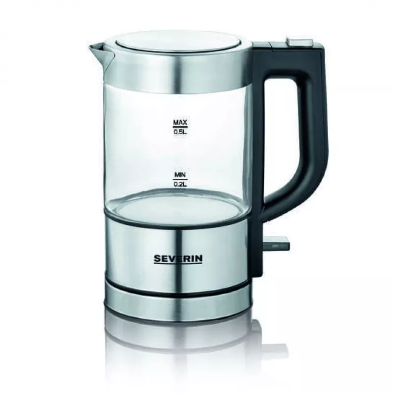 Czajnik elektryczny Severin WK 3472, 0,5 l, srebrny, 1100 W (WK3472)