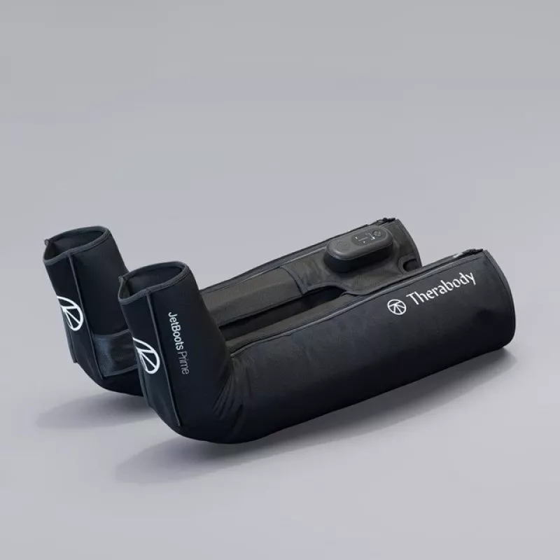Pneumatyczne buty regeneracyjne Therabody RecoveryAir JetBoots Prime S — sekwencyjny system kompresji, bateria, 180 min działania, czarny, 2,51 kg