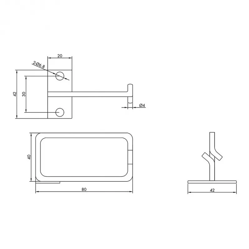 Przepust kablowy ROLINE, 40x80 mm, metal, boczne wprowadzanie kabla