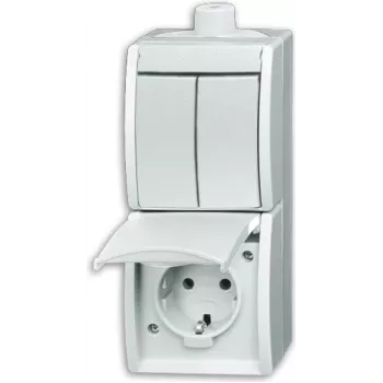 BUSCH JAEGER 2601/5/20EW-54-503 - CEE 7/3 - 2P+E - Biały - IP44 - 250 V - 16 A