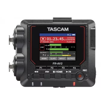 Przenośny rejestrator audio Tascam FR2-AV — 2-ścieżkowy, 2 wejścia combo XLR, interfejs USB-C, 48–192 kHz, 24/32-bitowy, microSD do 512 GB