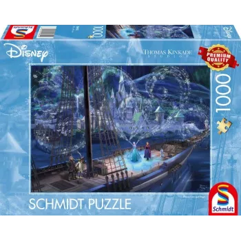 Thomas Kinkade Studios: Disney - Kraina Lodu Miłość i Magia, Puzzle 1000 Elementów