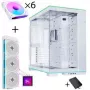 Lian Li O11 Dynamic EVO RGB PC-Enclosure Bundle + HydroShift II LCD-S 360TL AiO + 6x UNI FAN SL-INF 120 Reverse Blade Fan - Biały