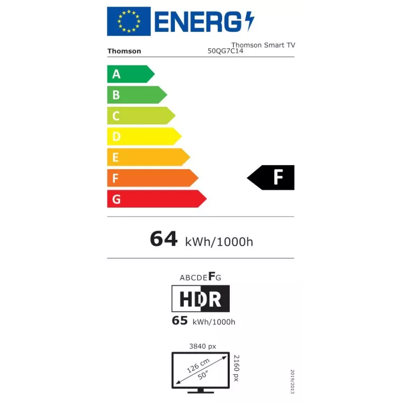 Thomson 50QG7C14 TV 127 cm (50) 4K Ultra HD Smart TV Wi-Fi Czarny