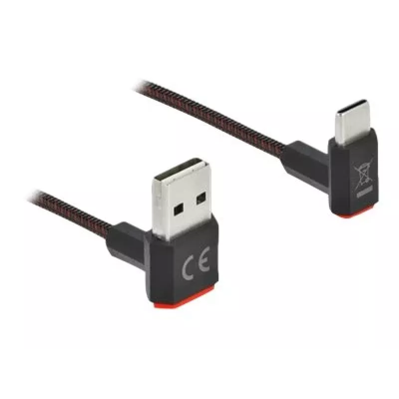 Kabel USB DeLOCK EASY-USB 2.0 wtyk męski typu A na wtyk męski typu C kątowy 0,5 m czarny