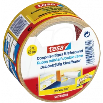 Dwustronna taśma Tesa 56170, 5 m x 50 mm, trwały klej, na podłożu tekstylnym