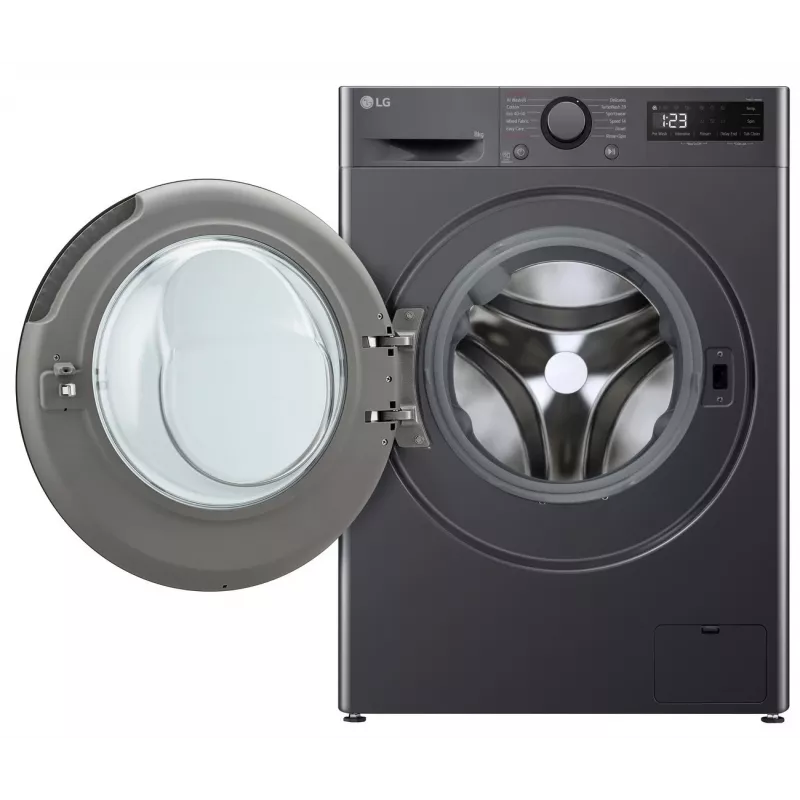 Pralka LG F2WR508S2M — ładowanie od przodu, 8 kg, 1200 obr./min, A efektywność, 60×48 cm, LED, middle Czarny