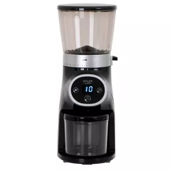 Profesjonalny młynek do kawy, stalowe żarna, 31 ustawień mielenia, Café 90g/m, Adler, AD4450, 300, Czarny