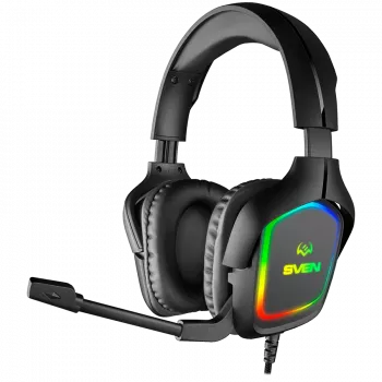 Słuchawki gamingowe z mikrofonem AP-U750MV, czarne (USB, RGB)