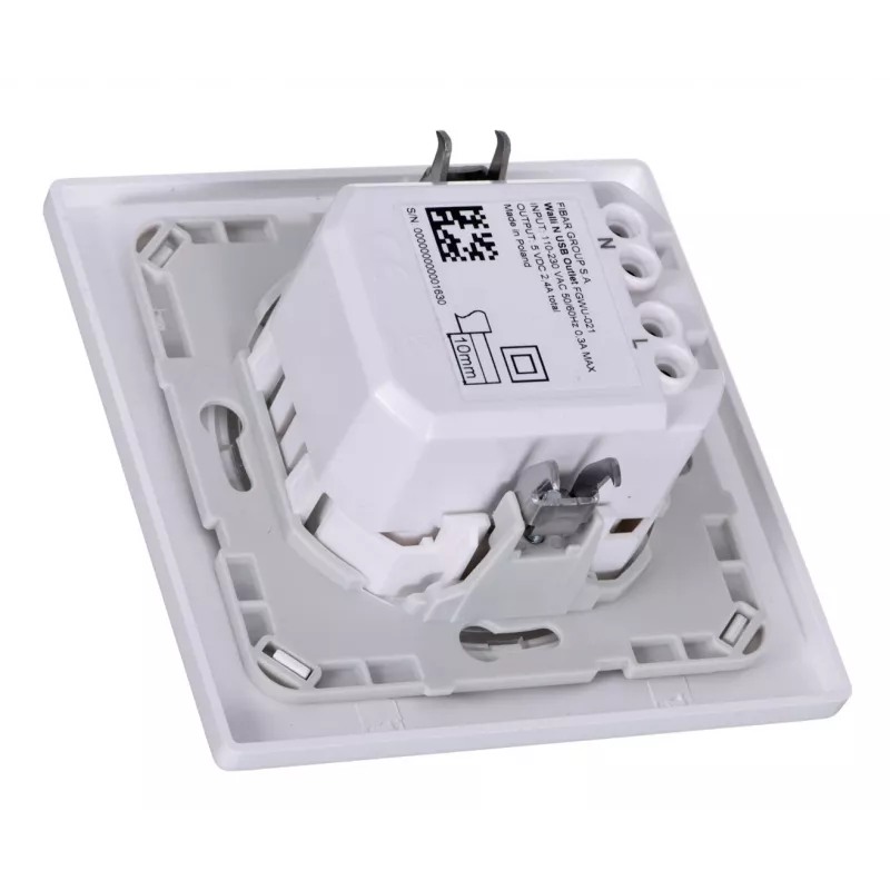 Fibaro Walli N gniazdo ścienne 2x USB Biały