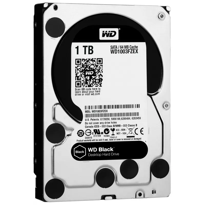 HDD | WESTERN DIGITAL | Czarny | 1TB | SATA 3.0 | 64 MB | 7200 rpm | 3,5 | WD1003FZEX