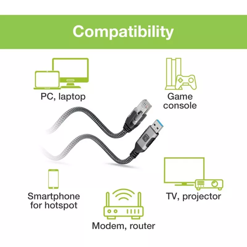 Kabel sieciowy Techly ICOC U3A-RJ45-010 Czarny, Srebrny 1 m Cat6 F/UTP (FTP)