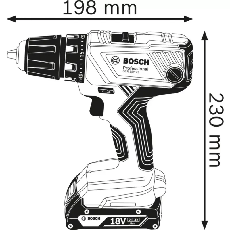 Bosch GSR 18V-21 Professional 1800 obr./min 1,2 kg czarny, niebieski