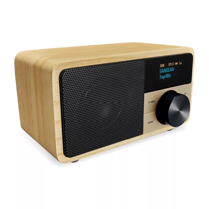 Radio stołowe Sangean DDR-7 Natural Wood FM AM Bluetooth, drewniana obudowa, tuner FM/AM, audio Bluetooth