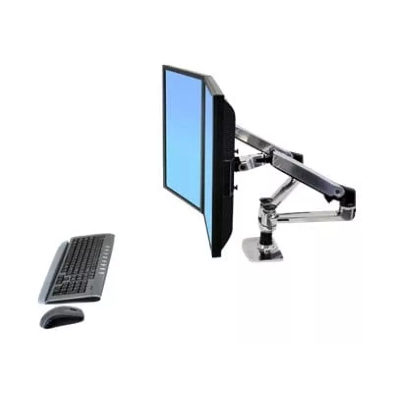 ERGOTRON LX Podwójne ramię Side-by-Side srebrny polerowany aluminium
