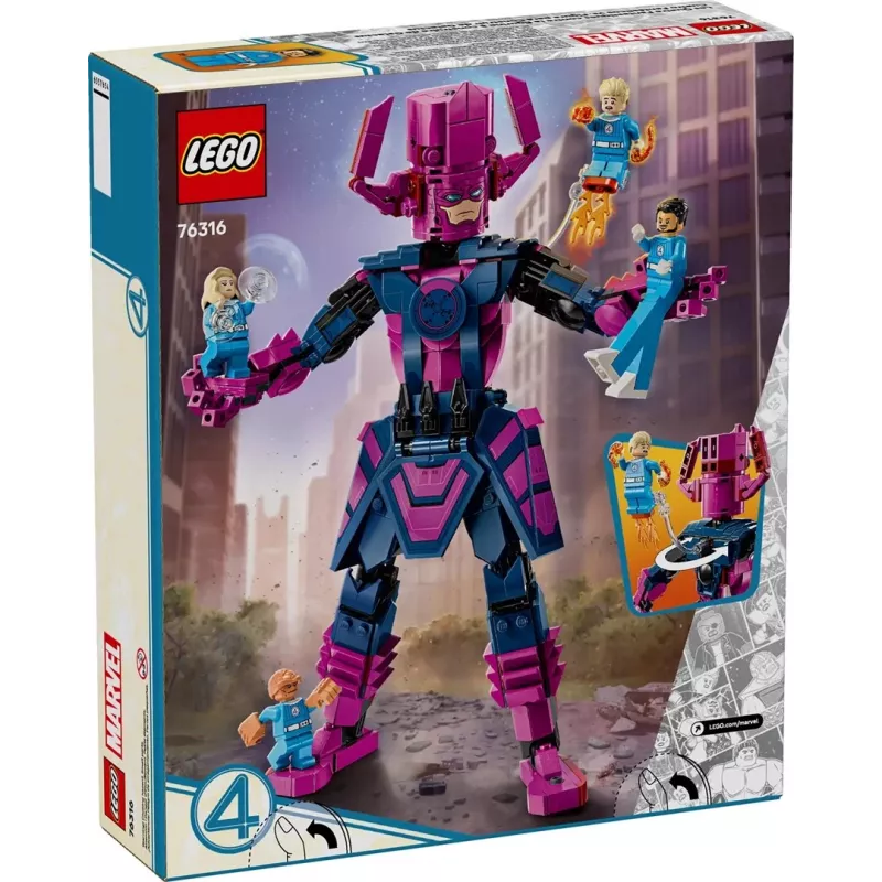 LEGO zestaw konstrukcyjny Marvel Super Heroes 76316 — Fantastyczna Czwórka: Minifigurka Galactus, 427 elementów, 4 minifigurki, wiek 9+