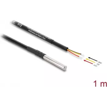 Kabel czujnika / siłownika DELOCK 91407, 1 m, wtyk męski, czarny