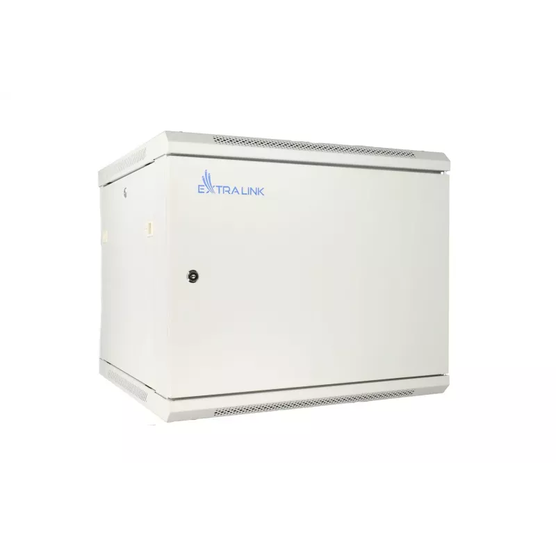 Extralink Szafa rack 9U 600x450 ASP szary, montaż na ścianie, metalowe drzwi