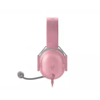 Headset Razer Czarnyshark V2 X przewodowy, binauralny zestaw słuchawkowy do gier, 3.5 mm, wirtualne 7.1, 32 Ω, piankowe poduszki nauszne, różowy