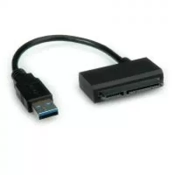 ROLINE Adapter USB 3.0 do SATA - Kontroler pamięci masowej - 6,4 cm, 8,9 cm (2,5, 3,5) - SATA 6Gb/s - 600 MBps - USB 3.0 - Czarny (12.02.1043)