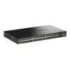 D-Link 52-portowy gigabitowy przełącznik zarządzalny Smart z możliwością stackowania PoE+ z 4 portami 10G SFP+