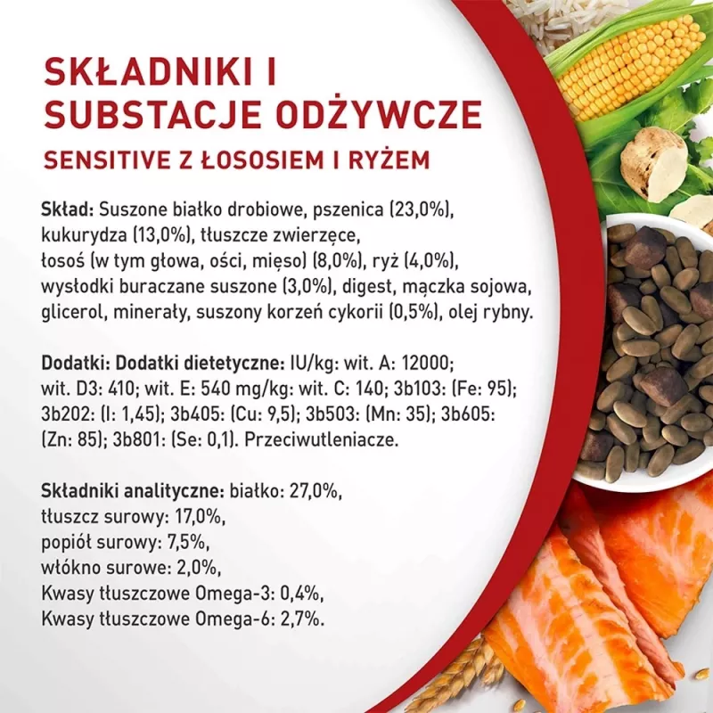 Sucha karma dla psa Purina Nestlé One Mini/Small Sensitive Łosoś i Ryż 800 g – dla małych ras (5–10 kg), senior, 27% białka, 17% tłuszczu