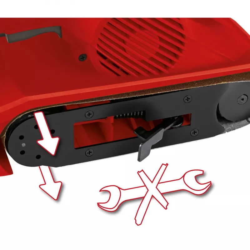 Szlifierka taśmowa TC-BS 8038 (czerwono-czarna, 800 W)