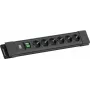 Listwa zasilająca Bachmann CONNECTUS z 6 gniazdami CEE7/3, 1 przełącznikiem, kablem 2,0 m, wtyczką CEE7/7, czarna
