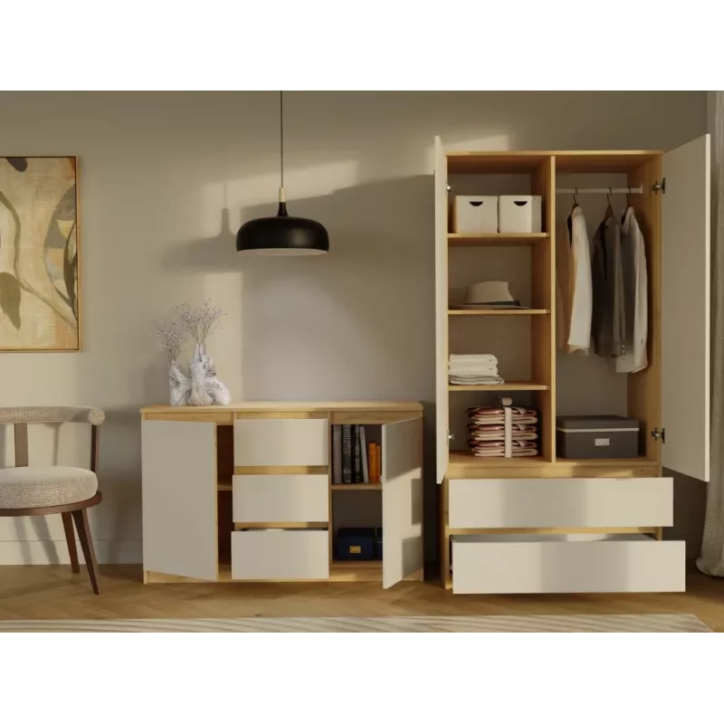 MALWA SS-90 wardrobe dąb artisan/kaszmir
