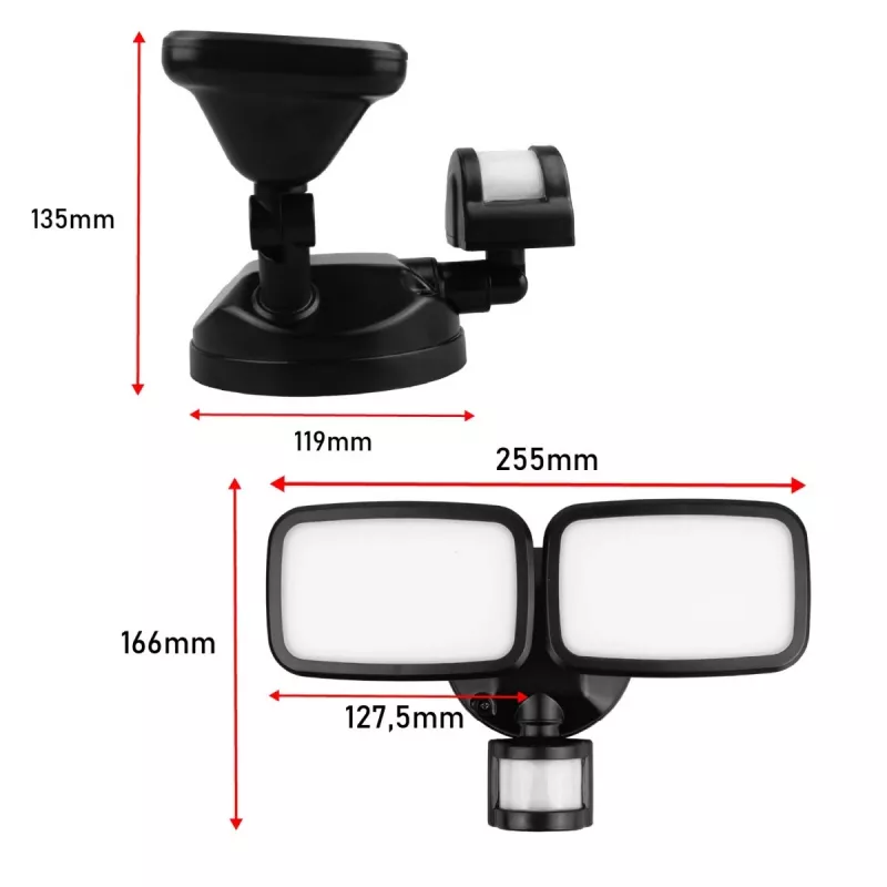 Lampa ścienna LED MACLEAN MCE524 z czujnikiem ruchu PIR, model MCE524 B