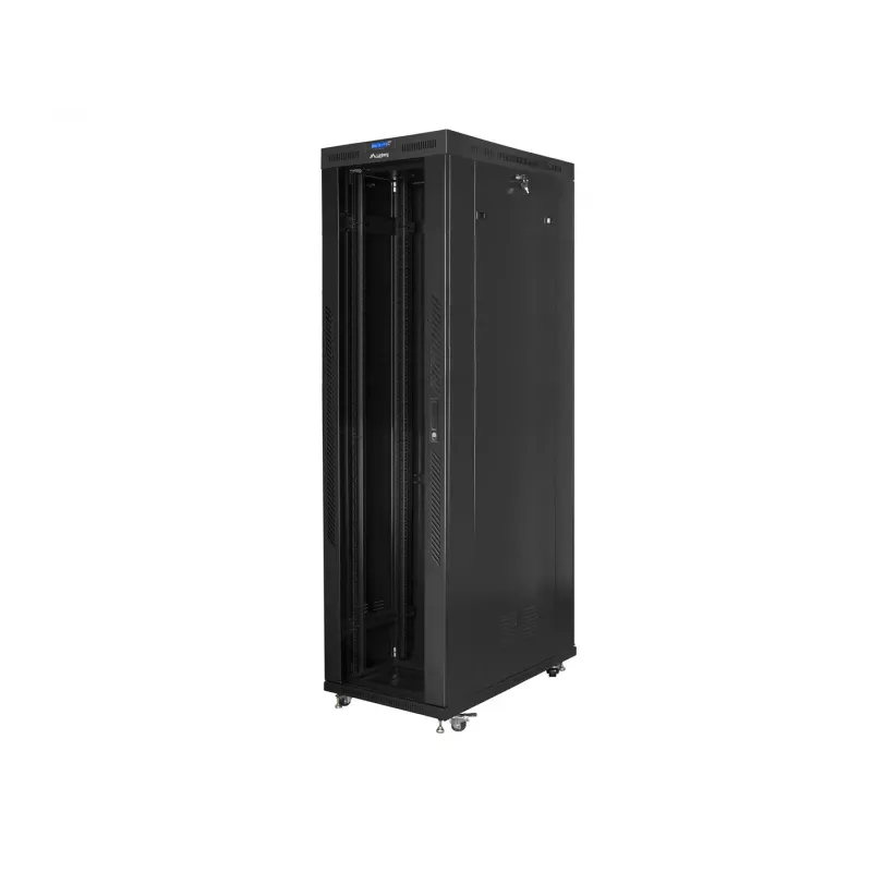 Szafa rack 19 cali LANBERG FF01-8247-12BL, 47U, 800x1200 mm, szklane drzwi przednie