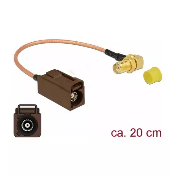 Kabel koncentryczny DeLOCK 89684 RG-316 0,2 m FAKRA F SMA czarny brązowy złoty żółty
