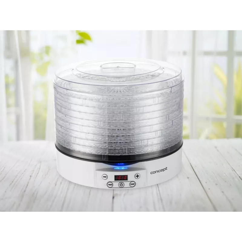 Suszarka do żywności Concept Solution SO2020, 500 W, Wyświetlacz LED, srebrna, 220–240 V, średnica rusztu 3,3 cm
