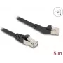 Kabel sieciowy DeLOCK RJ45 Kat.6A 45° lewy kątowy do prostego 5 m czarny