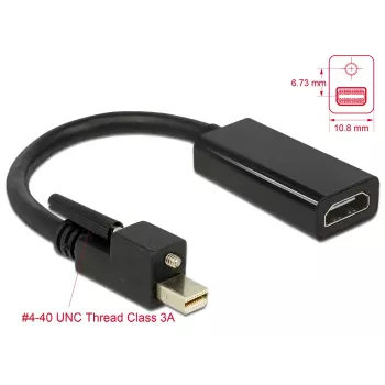 Adapter kablowy wideo DeLOCK 62640 Mini DisplayPort na HDMI 0,25 m czarny