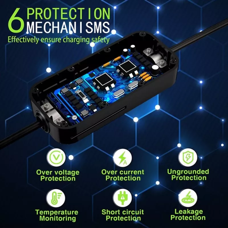 Mobilna ładowarka EV QOLTEC 52468 Type 2, 3,5 kW, 16 A, kabel 5 m, IP65