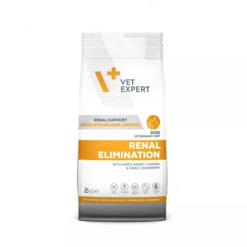 Sucha karma dla psów VETEXPERT Veterinary Diet Renal Elimination 2 kg – smak królika, psy dorosłe, wsparcie nerek, 15,8% białka, 19,5% tłuszczu