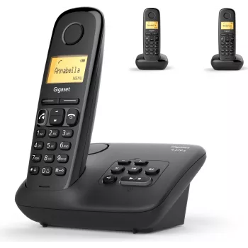 Analogowy telefon bezprzewodowy DECT Gigaset A270A z identyfikacją numeru, czarny