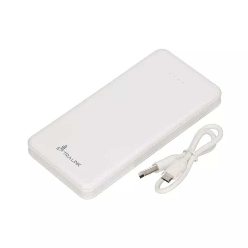 Powerbank Extralink EPB-078W 10000 mAh biały, USB-C, 10 W mocy wyjściowej, ładuje do 2 urządzeń