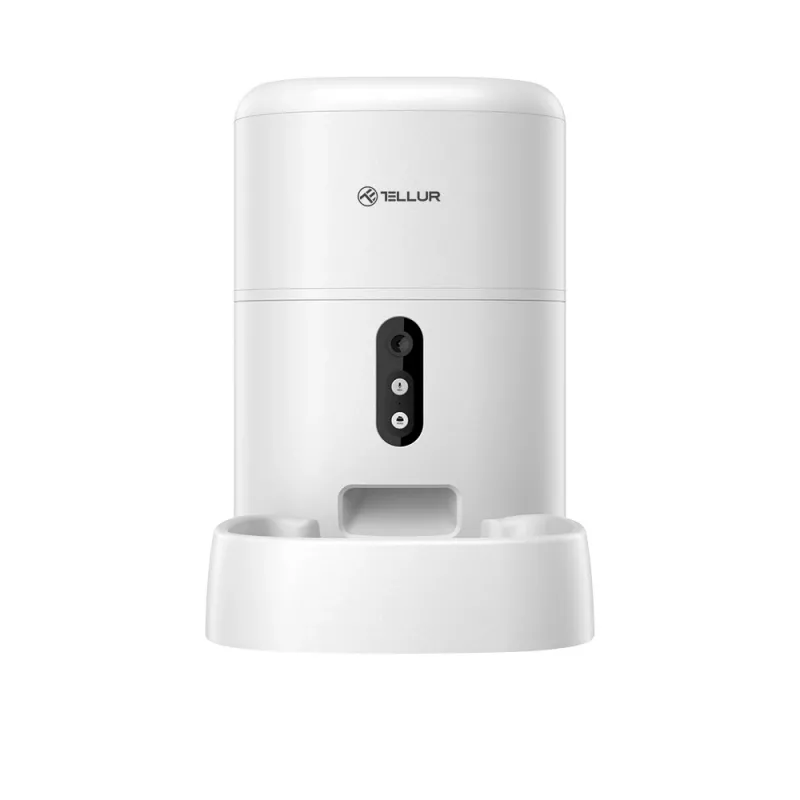 Automatyczny karmnik dla zwierząt Tellur TLL331461 z kamerą UltraHD, 4 L, biały