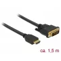 Kabel wideo DeLOCK 85653 1,5 m HDMI typ A DVI czarny