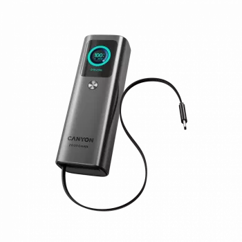 CANYON Powerbank z wbudowanym kablem OnPower 265 20000mAh 165W Aluminium Ciemnoszary