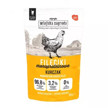 WIEJSKA ZAGRODA Filety z kurczaka monoproteinowe – karma mokra dla kotów – 85g