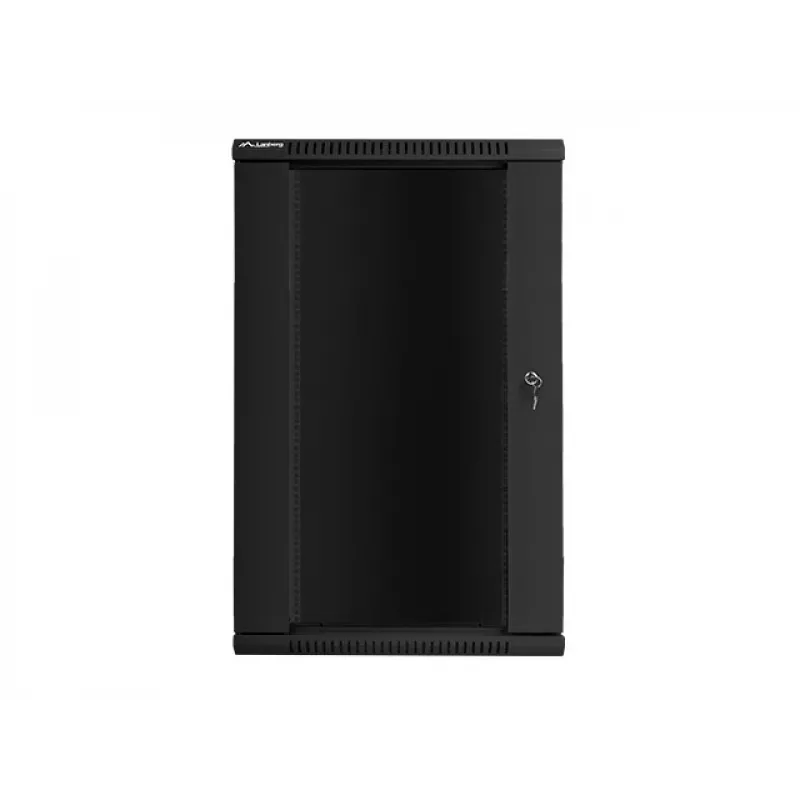 Szafa rackowa Lanberg do montażu ściennego 19'' 22U 600x600mm czarna (szklane drzwi)