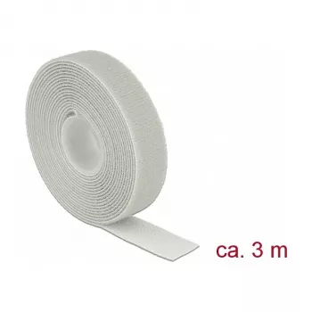 Taśma na rzep DELOCK 18279 — szara, 20 mm × 3 m, 1 szt.