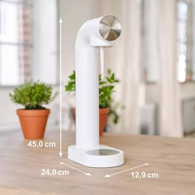 Butelka do saturatora BRITA SodaONE biały — butelka, wydajność 60 l, bez BPA, 450×129×240 mm
