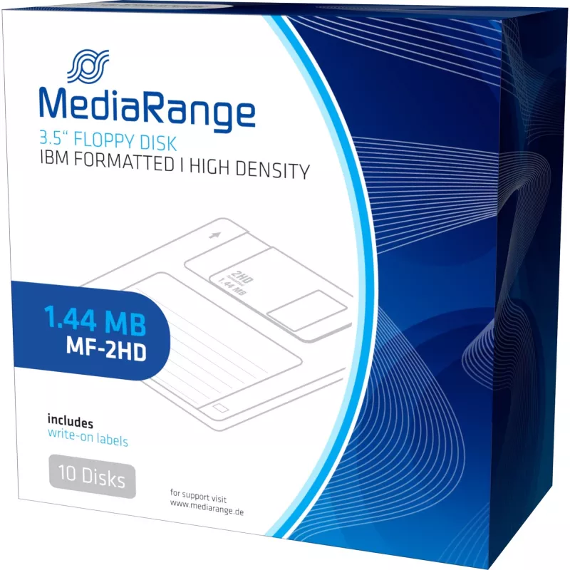 Dyskietka MediaRange MR200 3,5 cala 1,44 MB opakowanie 10 szt., czerwona i żółta