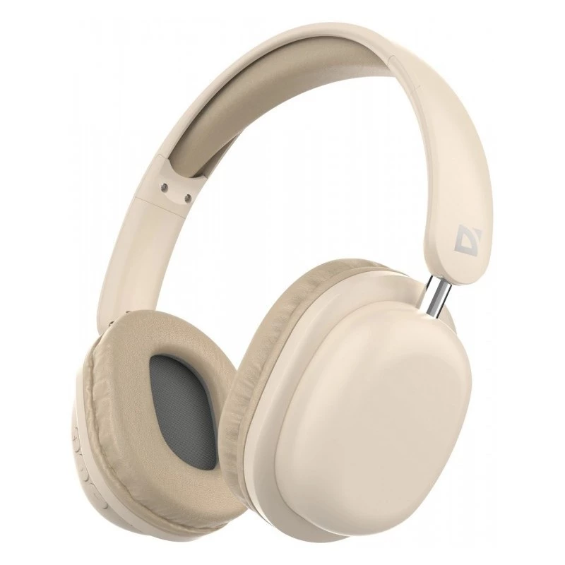 Bezprzewodowe słuchawki nauszne DEFENDER EEMOTION B640 BEŻOWE — binauralne, zamknięta akustyka, USB-C, AUX, 20–20000 Hz, 105 dB